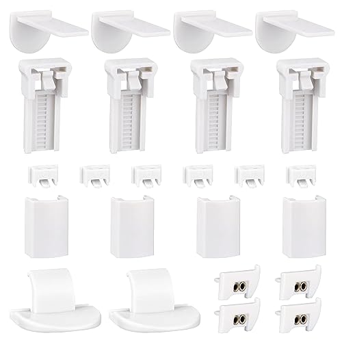 Clamp Support Pleated Blind, Klemmträger Plissee Klemmfix Halterung No Drilling Replacement Parts, Self-Adhesive Klemmfix Bracket for Window Pleated Blinds with Four Drawstrings(1 Set) von WanderGo