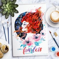 Ich Bin Furchtlos Kunstdruck | Frauenpower Sie Beharrte Inspirierendes Zitat Feminismus Wandkunst Plakat von WanderellaCo