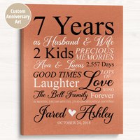 Personalisierter Kunstdruck Zum 7.jubiläum von WanderingFables