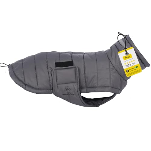 Wanderpfote Hundemantel in Grau, Größe XS - Synthetische Daunenjacke, Stilvoll und Elegant - Wasserdicht - Für Kleine Hunde - Wintermantel Wanderpfote Hundemantel in Grau, Größe XS - Synthetische Daunenjacke, Stilvoll und Elegant - Wasserdicht - Für Kleine Hunde - Wintermantel von Wanderpfote