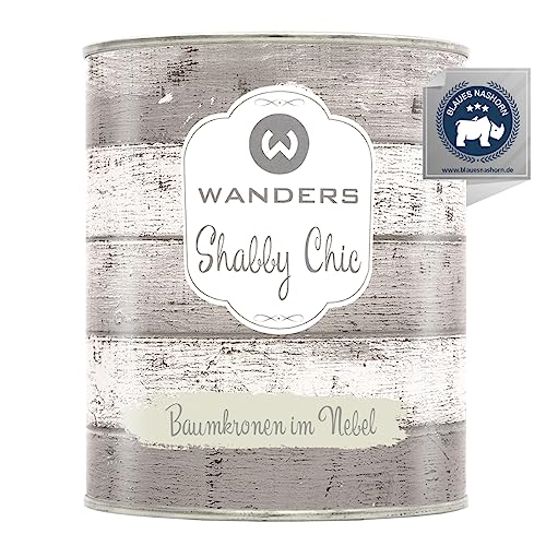 Wanders Shabby Chic Kreidefarbe 750 ml - Baumkronen im Nebel/Helles Beige - Küchenmöbellack und Möbelfarbe ohne Schleifen. Chalk Paint, für Holz & mehr. Hohe Deckkraft, schnell trocknend von Wanders24