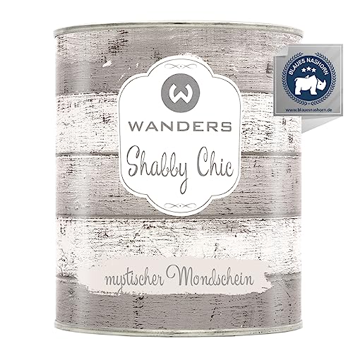 Wanders Shabby Chic Kreidefarbe 750 ml - Mystischer Mondschein/Helles Beige - Küchenmöbellack und Möbelfarbe ohne Schleifen. Chalk Paint, für Holz & mehr. Hohe Deckkraft, schnell trocknend von Wanders24