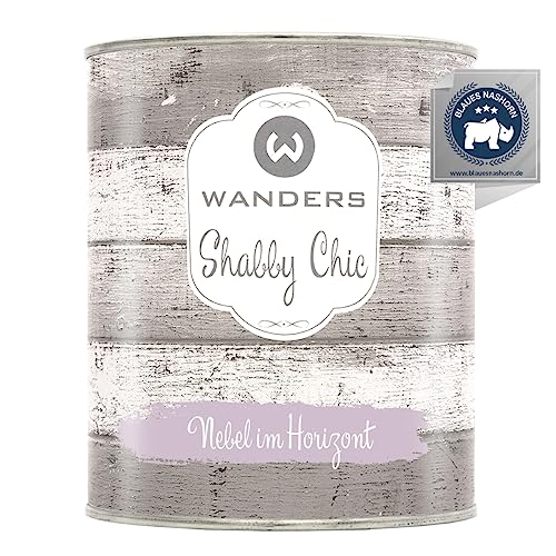 Wanders Shabby Chic Kreidefarbe 750 ml - Nebel im Horizont/Blasses Lila - Küchenmöbellack und Möbelfarbe ohne Schleifen. Chalk Paint, für Holz & mehr. Hohe Deckkraft, schnell trocknend von Wanders24