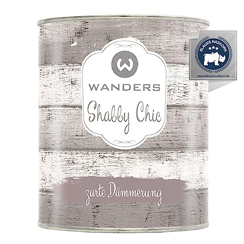 Wanders Shabby Chic Kreidefarbe 750 ml - Zarte Dämmerung/Helles Taupe - Küchenmöbellack und Möbelfarbe ohne Schleifen. Chalk Paint, für Holz & mehr. Hohe Deckkraft, schnell trocknend von Wanders24