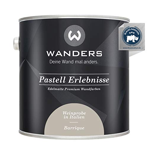 Wanders Pastell Erlebnisse 2,5L - Barrique/Helles Graubraun - Edelmatte Wandfarbe! Küchenmöbellack und Möbelfarbe. Kreidefarbe für Holz & mehr. Hohe Deckkraft, schnell trocknend von Wanders24