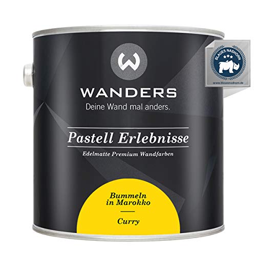 Wanders Pastell Erlebnisse 2,5L - Curry/Leuchtendes Gelb - Edelmatte Wandfarbe! Küchenmöbellack und Möbelfarbe. Kreidefarbe für Holz & mehr. Hohe Deckkraft, schnell trocknend von Wanders24