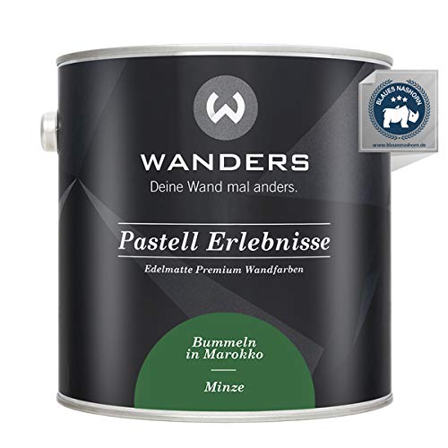 Wanders Pastell Erlebnisse 2,5L - Minze/Dunkles Grün - Edelmatte Wandfarbe! Küchenmöbellack und Möbelfarbe. Kreidefarbe für Holz & mehr. Hohe Deckkraft, schnell trocknend von Wanders24