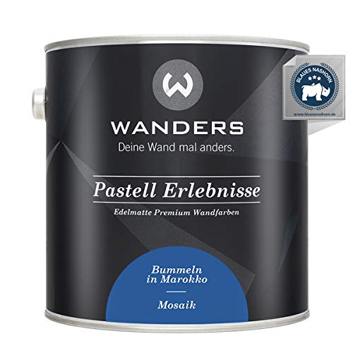 Wanders Pastell Erlebnisse 2,5L - Mosaik/Mittleres Blau - Edelmatte Wandfarbe! Küchenmöbellack und Möbelfarbe. Kreidefarbe für Holz & mehr. Hohe Deckkraft, schnell trocknend von Wanders24