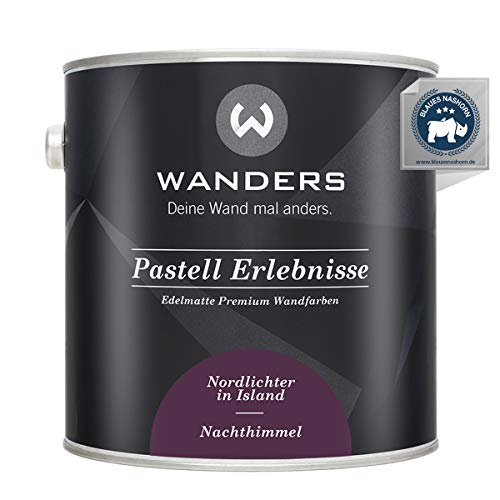 Wanders Pastell Erlebnisse 2,5L - Nachthimmel/Dunkles Lila - Edelmatte Wandfarbe! Küchenmöbellack und Möbelfarbe. Kreidefarbe für Holz & mehr. Hohe Deckkraft, schnell trocknend von Wanders24