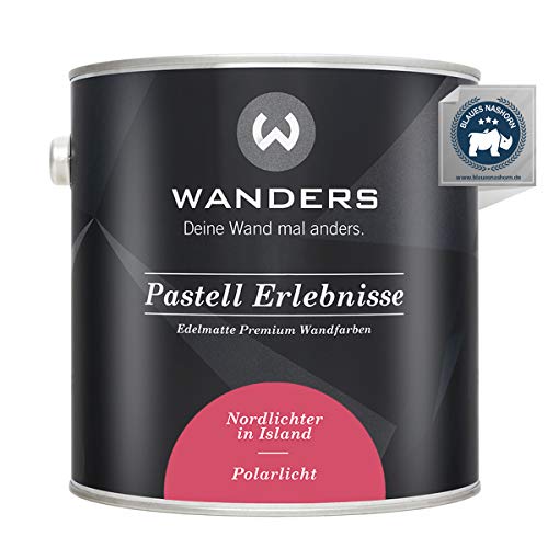 Wanders Pastell Erlebnisse 2,5L - Polarlicht/Helles Rot - Edelmatte Wandfarbe! Küchenmöbellack und Möbelfarbe. Kreidefarbe für Holz & mehr. Hohe Deckkraft, schnell trocknend von Wanders24