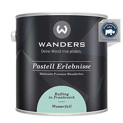 Wanders Pastell Erlebnisse 2,5L -Wasserfall/helles Grün - Edelmatte Wandfarbe! Küchenmöbellack und Möbelfarbe. Kreidefarbe für Holz & mehr. Hohe Deckkraft, schnell trocknend von Wanders24