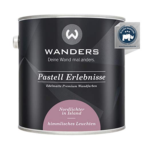 Wanders Pastell Erlebnisse 2,5L - himmlisches Leuchten/blasses Lila - Edelmatte Wandfarbe! Küchenmöbellack und Möbelfarbe. Kreidefarbe für Holz & mehr. Hohe Deckkraft, schnell trocknend von Wanders24