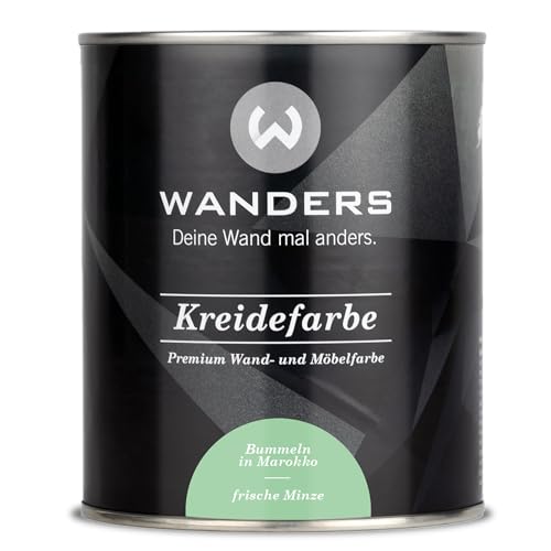 Wanders Shabby Chic Kreidefarbe 750 ml - Frische Minze/Helles Grün - Küchenmöbellack und Möbelfarbe ohne Schleifen. Chalk Paint, für Holz & mehr. Hohe Deckkraft, schnell trocknend von Wanders24