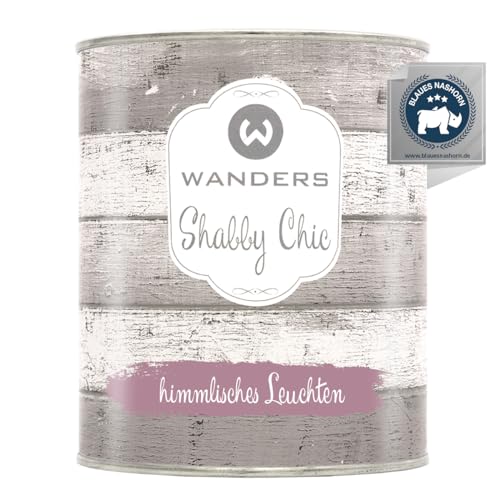 Wanders Shabby Chic Kreidefarbe 750 ml - Himmlisches Leuchten/Blasses Lila - Küchenmöbellack und Möbelfarbe ohne Schleifen. Chalk Paint, für Holz & mehr. Hohe Deckkraft, schnell trocknend von Wanders24