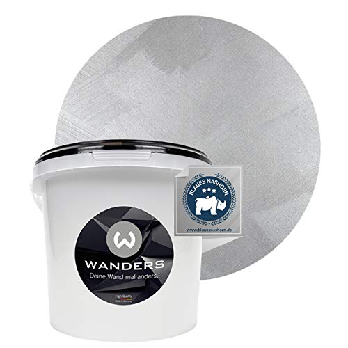 Wanders Tafelfarbe 3L, Edelmetallic-Silber - Wasserbasierter Tafellack, silber für Kreative Wandgestaltung & einfache DIY-Anwendungen. Beschreibbar & Abwischbar. In vielen modernen Farben von Wanders24
