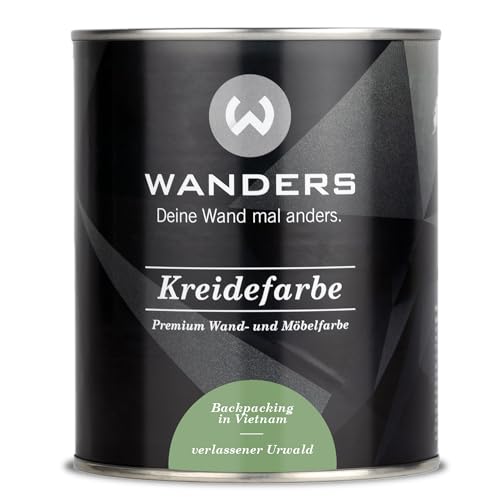 Wanders Shabby Chic Kreidefarbe 750 ml - Verlassener Urwald/Mittleres Laubgrün - Küchenmöbellack und Möbelfarbe ohne Schleifen. Chalk Paint, für Holz & mehr. Hohe Deckkraft, schnell trocknend von Wanders24
