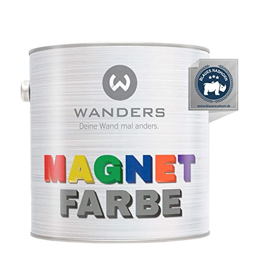 Wanders24 Magnetfarbe (2,5 Liter, Dunkelgrau) haftstarke Magnetfarbe grau - Magnet Wandfarbe wasserbasiert - Magnetische Farbe - Magnet Tafel - Made in Germany von Wanders24