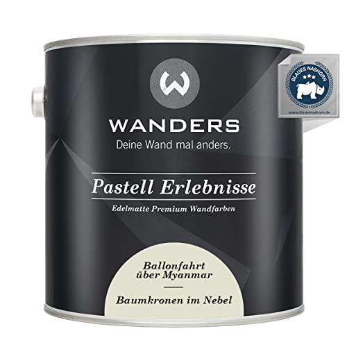 Wanders Pastell Erlebnisse 2,5L - Baumkronen im Nebel/Helles Beige - Edelmatte Wandfarbe! Küchenmöbellack und Möbelfarbe. Kreidefarbe für Holz & mehr. Hohe Deckkraft, schnell trocknend von Wanders24