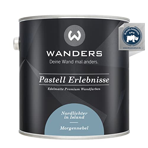 Wanders Pastell Erlebnisse 2,5L - Morgennebel/helles Blau-Grau - Edelmatte Wandfarbe! Küchenmöbellack und Möbelfarbe. Kreidefarbe für Holz & mehr. Hohe Deckkraft, schnell trocknend von Wanders24