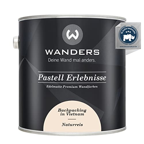 Wanders Pastell Erlebnisse 2,5L - Naturreis/Sehr Helles Beige - Edelmatte Wandfarbe! Küchenmöbellack und Möbelfarbe. Kreidefarbe für Holz & mehr. Hohe Deckkraft, schnell trocknend von Wanders24