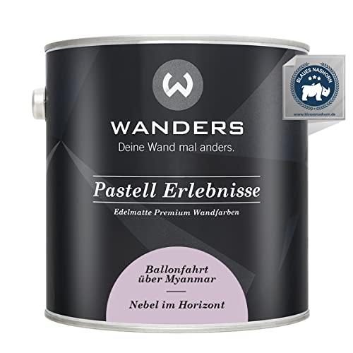 Wanders Pastell Erlebnisse 2,5L - Nebel im Horizont/Blasses Lila - Edelmatte Wandfarbe! Küchenmöbellack und Möbelfarbe. Kreidefarbe für Holz & mehr. Hohe Deckkraft, schnell trocknend von Wanders24