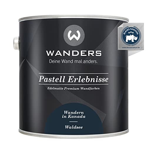 Wanders Pastell Erlebnisse 2,5L - Waldsee/Dunkles Blaugrau - Edelmatte Wandfarbe! Küchenmöbellack und Möbelfarbe. Kreidefarbe für Holz & mehr. Hohe Deckkraft, schnell trocknend von Wanders24