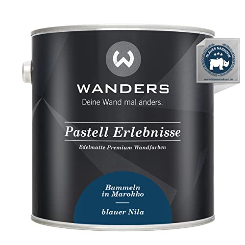 Wanders Pastell Erlebnisse 2,5L - Blaue Nila/Dunkles Blau - Edelmatte Wandfarbe! Küchenmöbellack und Möbelfarbe. Kreidefarbe für Holz & mehr. Hohe Deckkraft, schnell trocknend von Wanders24