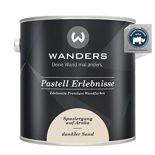 Wanders Pastell Erlebnisse 2,5L - Dunkler Sand/Beige - Edelmatte Wandfarbe! Küchenmöbellack und Möbelfarbe. Kreidefarbe für Holz & mehr. Hohe Deckkraft, schnell trocknend von Wanders24