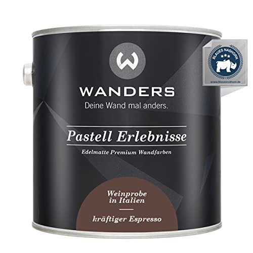 Wanders Pastell Erlebnisse 2,5L - Kräftiger Espresso/Dunkles Braun - Edelmatte Wandfarbe! Küchenmöbellack und Möbelfarbe. Kreidefarbe für Holz & mehr. Hohe Deckkraft, schnell trocknend von Wanders24