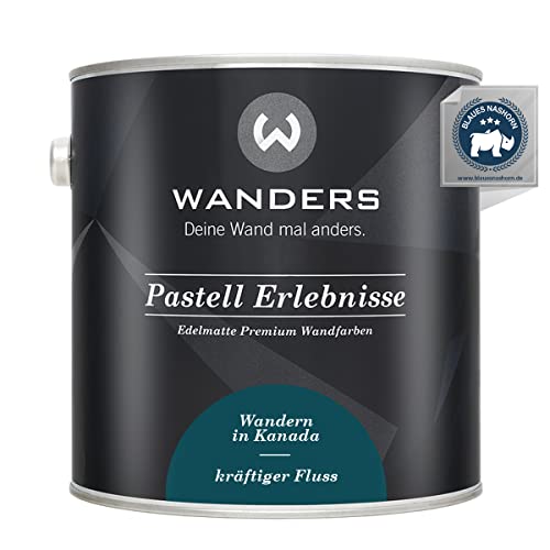 Wanders Pastell Erlebnisse 2,5L - Kräftiger Fluss/Dunkles Türkis - Edelmatte Wandfarbe! Küchenmöbellack und Möbelfarbe. Kreidefarbe für Holz & mehr. Hohe Deckkraft, schnell trocknend von Wanders24