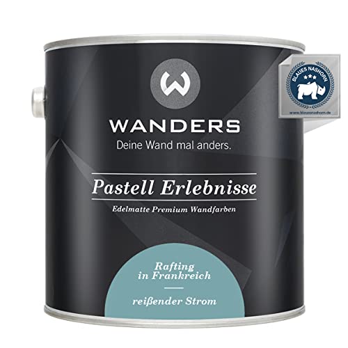 Wanders Pastell Erlebnisse 2,5L - reißender Strom/Blau-Grün - Edelmatte Wandfarbe! Küchenmöbellack und Möbelfarbe. Kreidefarbe für Holz & mehr. Hohe Deckkraft, schnell trocknend von Wanders24