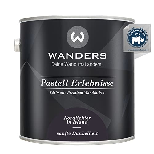 Wanders Pastell Erlebnisse 2,5L - Sanfte Dunkelheit/Dunkles Lila-Grau - Edelmatte Wandfarbe! Küchenmöbellack und Möbelfarbe. Kreidefarbe für Holz & mehr. Hohe Deckkraft, schnell trocknend von Wanders24