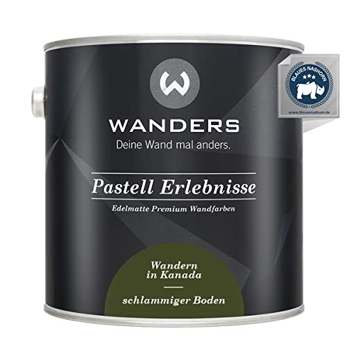 Wanders Pastell Erlebnisse 2,5L - Schlammiger Boden/Dunkles Olivgrün - Edelmatte Wandfarbe! Küchenmöbellack und Möbelfarbe. Kreidefarbe für Holz & mehr. Hohe Deckkraft, schnell trocknend von Wanders24