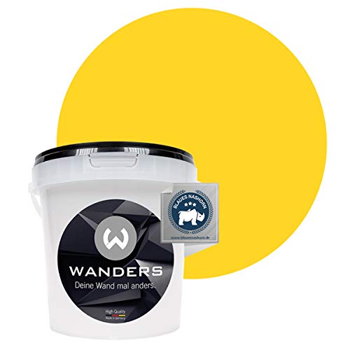 Wanders24 Tafelfarbe (1Liter, Kräftige Zitrone) Blackboard Paint - Tafellack - abwischbare Wandfarbe - in 20 Farbtönen erhältlich - Made in Germany von Wanders24