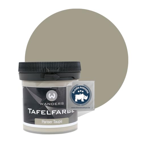 Wanders24 Tafelfarbe (100ml, Pariser Taupe) Blackboard Paint - Tafellack - abwischbare Wandfarbe - in 20 Farbtönen erhältlich - Made in Germany von Wanders24