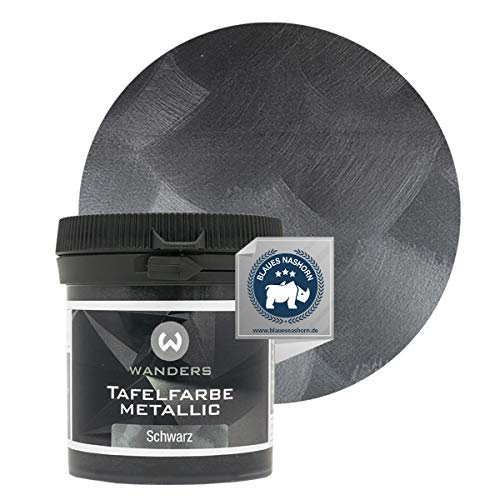 Wanders24 Tafelfarbe Edelmetallic-Schwarz (80 ml) Blackboard Paint - Tafellack - abwischbare Wandfarbe - in 5 Farbtönen erhältlich - Made in Germany von Wanders24