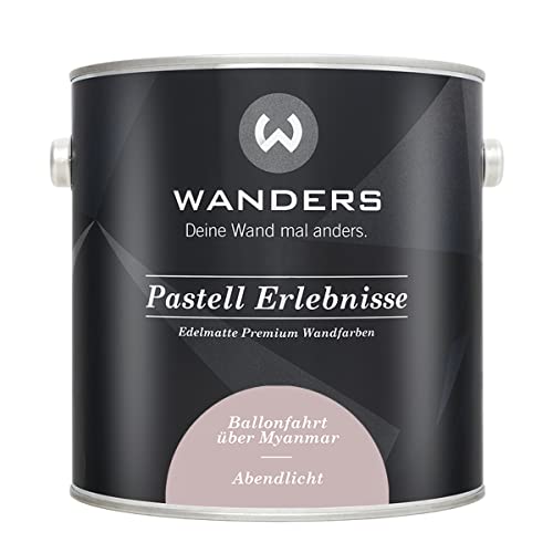 Wanders Pastell Erlebnisse 2,5L - Abendlicht/helles Rosa - Edelmatte Wandfarbe! Küchenmöbellack und Möbelfarbe. Kreidefarbe für Holz & mehr. Hohe Deckkraft, schnell trocknend von Wanders24