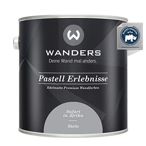 Wanders Pastell Erlebnisse 2,5L - Stein/helles Grau - Edelmatte Wandfarbe! Küchenmöbellack und Möbelfarbe. Kreidefarbe für Holz & mehr. Hohe Deckkraft, schnell trocknend von Wanders24