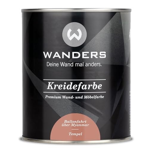 Wanders Shabby Chic Kreidefarbe 750 ml - Tempel/Warmes Terrakotta - Küchenmöbellack und Möbelfarbe ohne Schleifen. Chalk Paint, für Holz & mehr. Hohe Deckkraft, schnell trocknend von Wanders24