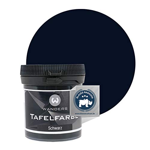 Wanders24 Tafelfarbe (100ml, Schwarz) Blackboard Paint - Tafellack - abwischbare Wandfarbe - in 20 Farbtönen erhältlich - Made in Germany von Wanders24