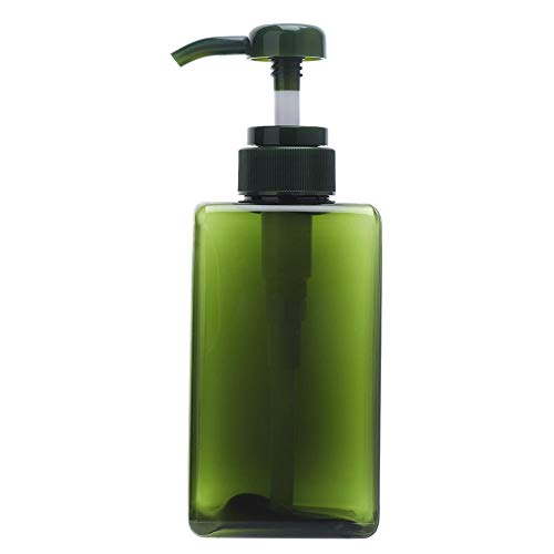 Shampoo Seifenspender, 450ml Große Kapazität Leere Pumpflasche Lotion Shampoo duschgel Spender mit Schwarzen Lotion-Pumpen(Dunkelgrün) von Naroote