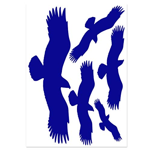 Wandkings Vogelschutz und Fensterschutz, 5 Aufkleber im Set zum Schutz vor Vogelschlag, verkehrsblau - erhältlich in 33 Farben von WANDKINGS