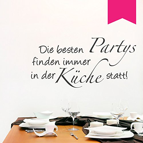 Wandkings Wandtattoo Die besten Partys Finden in der Küche statt! 50 x 24 cm pink - erhältlich in 33 Farben von Wandkings.de