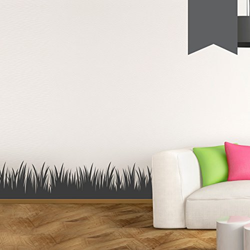 WANDKINGS Wandtattoo Grasbordüre in Meterstücken 100 x 15 cm dunkelgrau - erhältlich in 33 Farben von WANDKINGS
