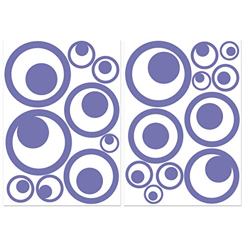 Wandkings.de Vogelschutz-Aufkleber für Fenster, Retro-Kreise, 20 Stück, erhältlich in 33 Farben Lavendel von WANDKINGS