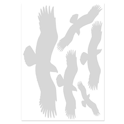 Wandkings.de Vogelschutz und Fensterschutz, 5 Aufkleber im Set zum Schutz vor Vogelschlag, hellgrau - erhältlich in 33 Farben von Wandkings.de