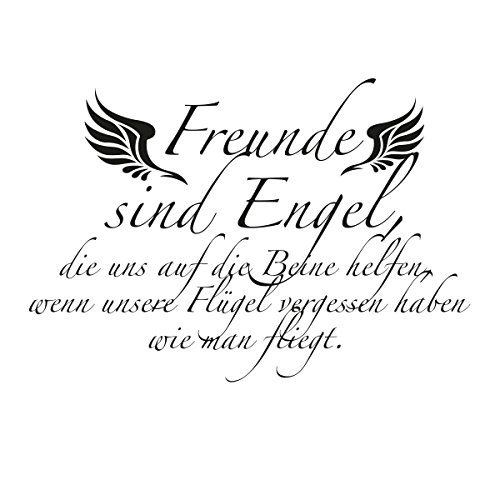 WANDKINGS Wandaufkleber Wandtattoo - 50 x 35 cm - Spruch Freunde sind Engel, die Uns auf die Beine helfen, … von WANDKINGS