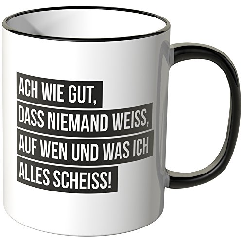 WANDKINGS® Tasse, Spruch ACH wie gut, DASS niemand Weiss, - SCHWARZ von WANDKINGS