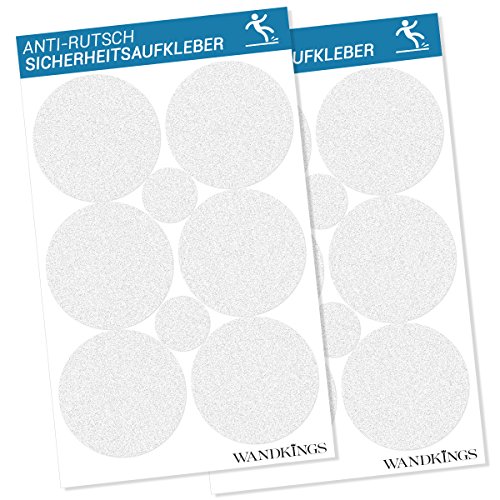 Wandkings Anti-Rutsch-Sticker 12 Klebepunkte 10 cm und 4 Punkte, 5 cm Durchmesser für Sicherheit in Badewanne und Dusche von WANDKINGS