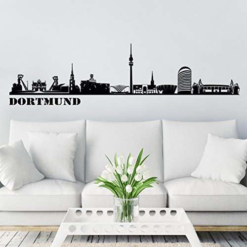 Wandkings Skyline - Deine Stadt wählbar - Dortmund - 125 x 27 cm - Wandaufkleber Wandsticker Wandtattoo von WANDKINGS